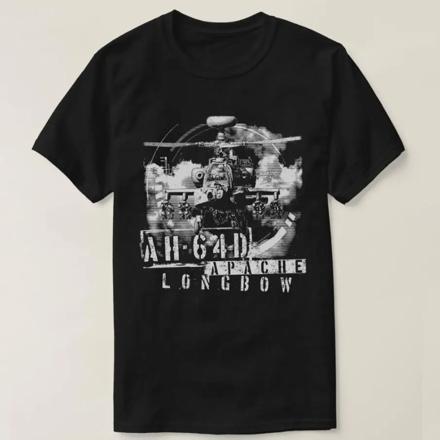 US Army Apache Longbow AH-64D Attack Helicopter T-Shirt 100% Cotton O-Neck Summer Short Sleeve Casual Mens T-shirt Size S-3XL