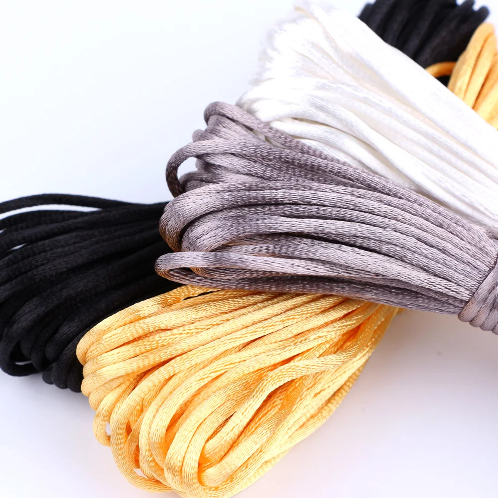 TYRY.HU 30 Meters Satin Nylon Cord 1.5mm Thread Cord Plastic String Strap DIY Rope Bead Necklace Bracelet Jewelry Making Gold