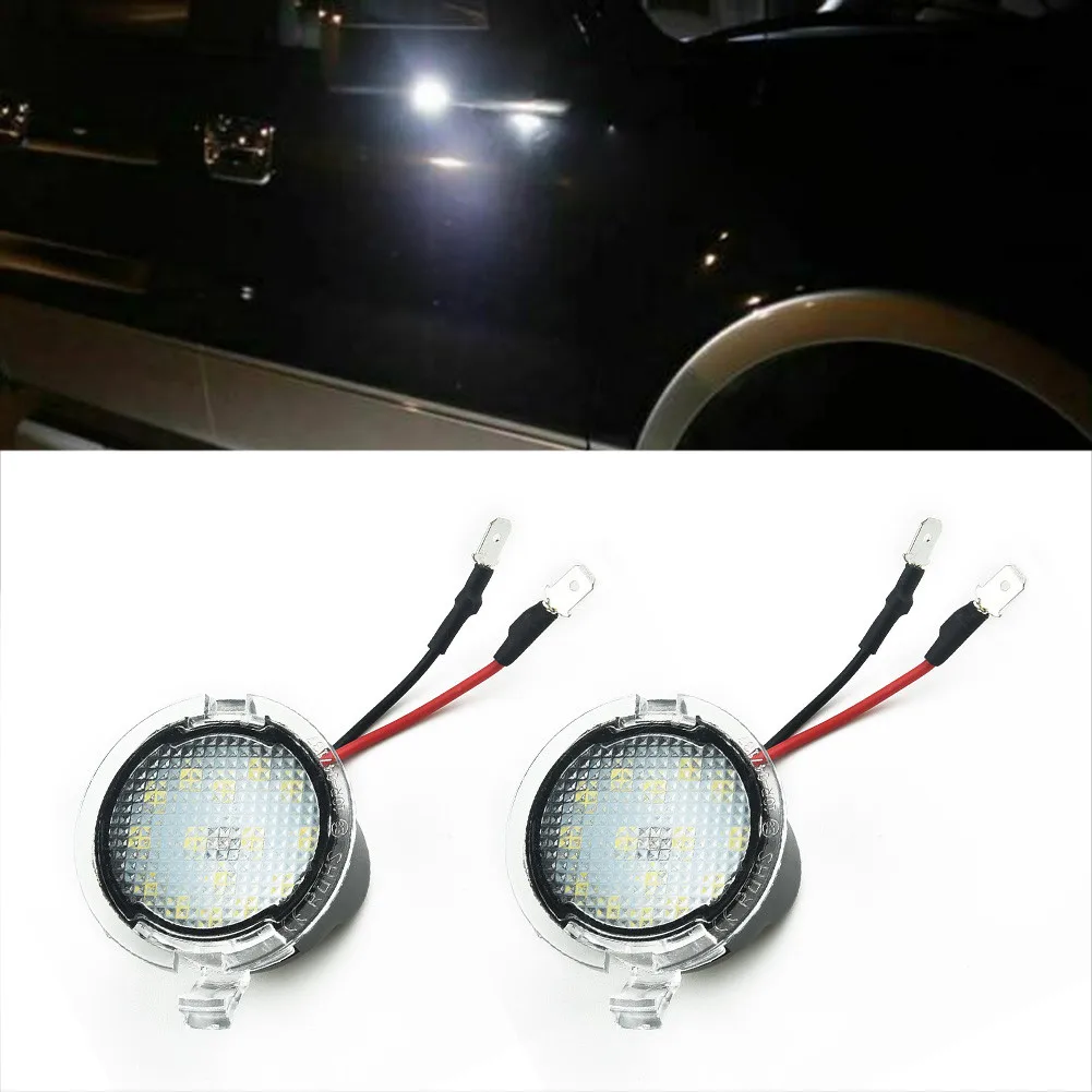 

2pcs 18-LED Lights Under Side Mirror Puddle Lights 6000K Xenon White For Ford F-150 Range Mustang Waterproof Car Signal Lamp