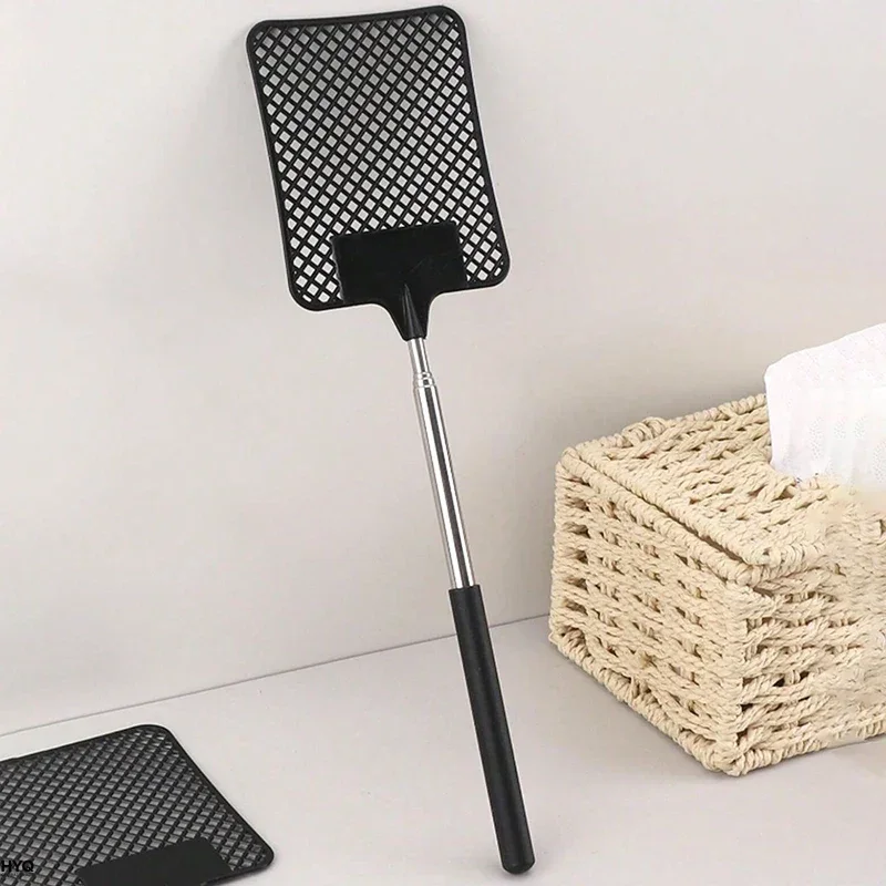 VB 1 Pack Of Black Creative Fly Swatter Mosquito Swatter Stainless Steel Expansion Design Fly Repellent Supplies