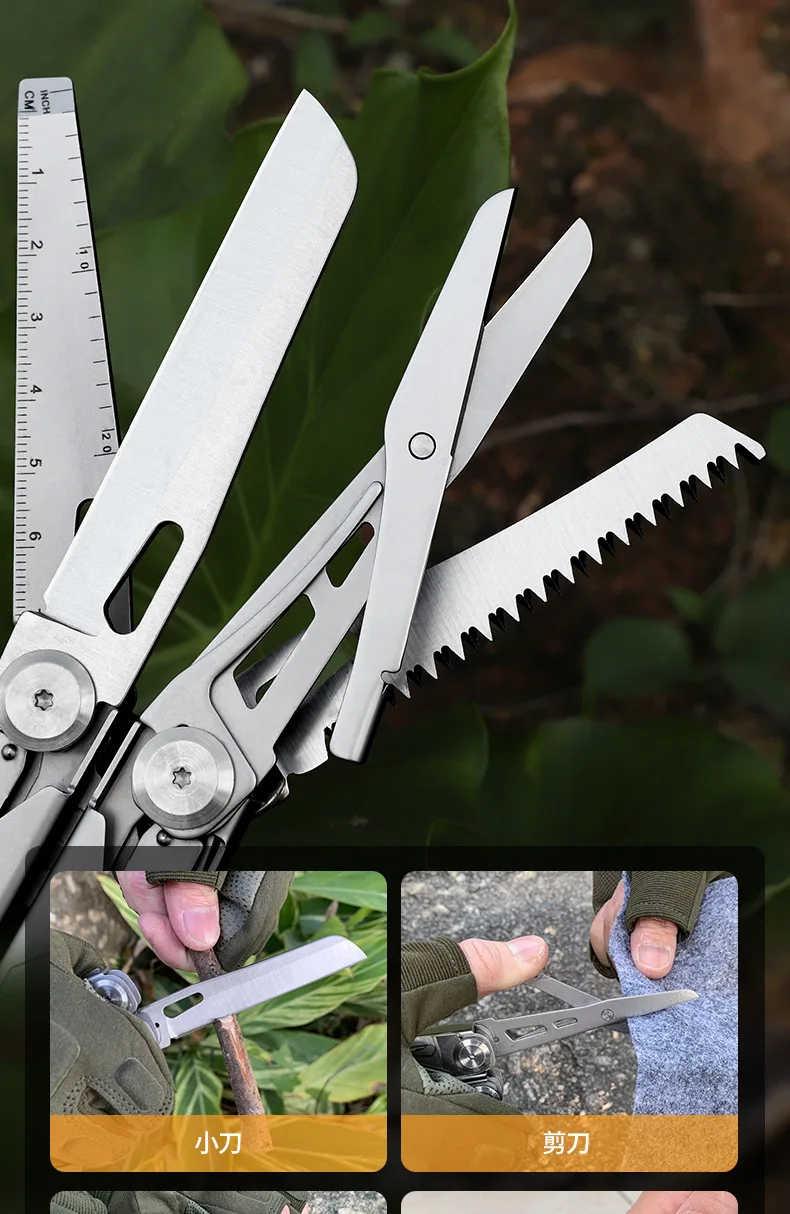 Multifunktionale Klappzange, Edelstahlmesser, Schraubendreher, Schneider für Outdoor, Survival, Camping, Jagd, Wandern – Detail 8