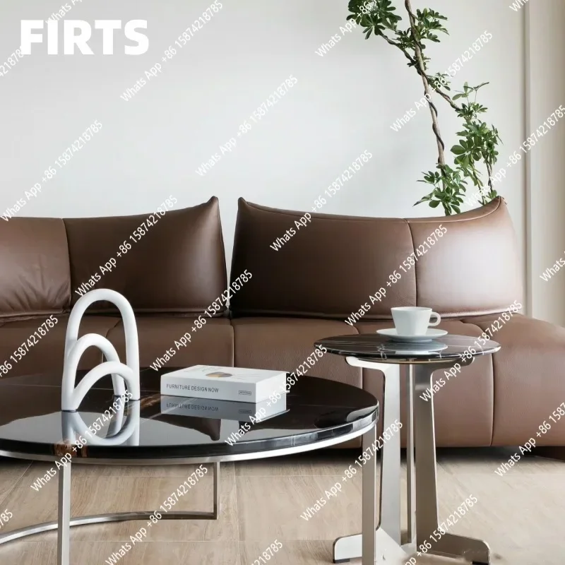 J Nordic Medieval Design Retro Double-sided Backrest Sofa Small Apartment Croissant Removable Bag Sofa