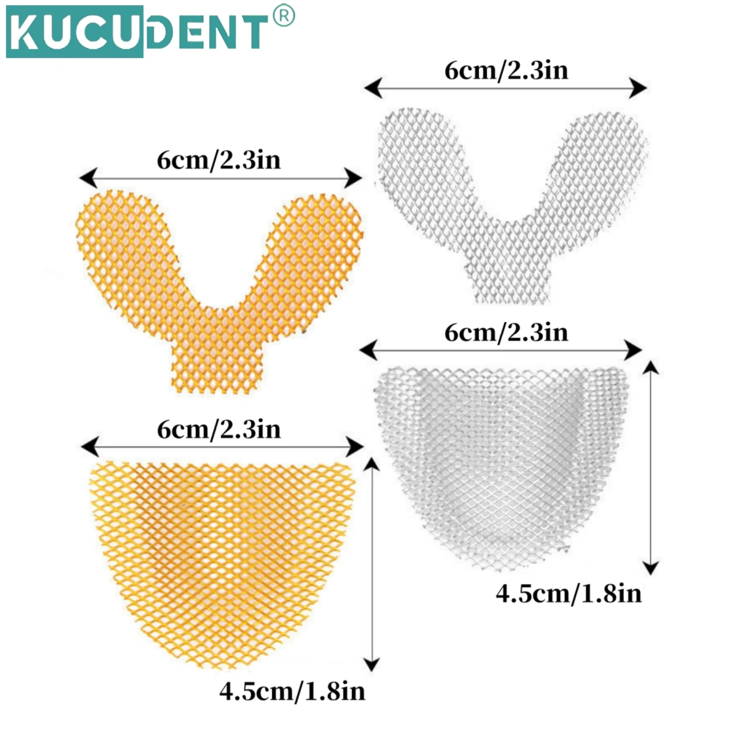 KUCUDENT 20Pcs/Pack Dental Impression Metal Net Upper Lower Palatal Denture Reinforcement Mesh Lab Trays Retention Materials