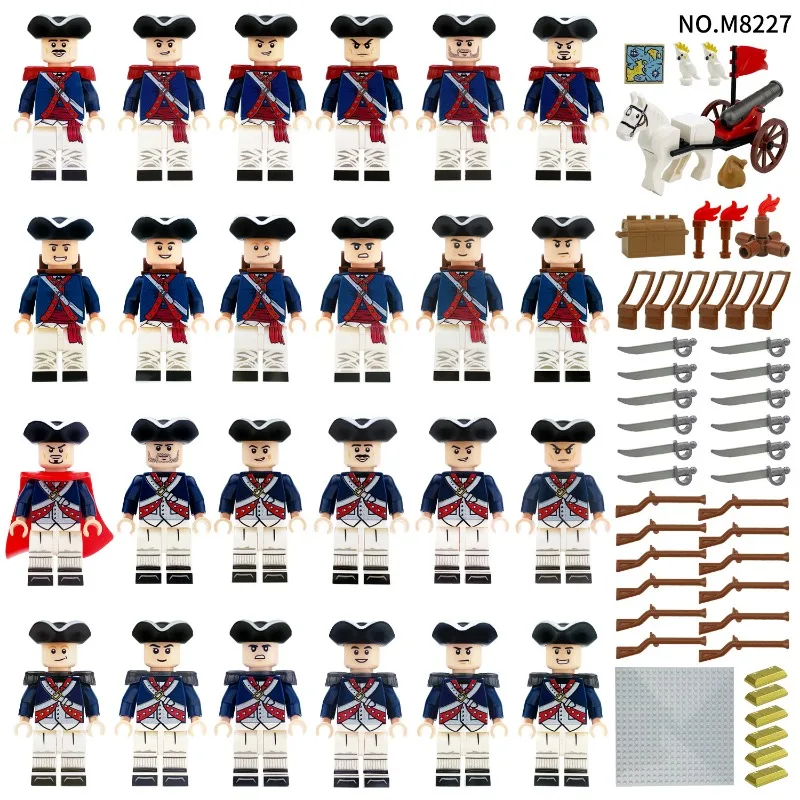 

Cross-border wholesale independence battle 24 phalanx minifigures 8227 gun baseplate small particles assembled buildingblocktoys