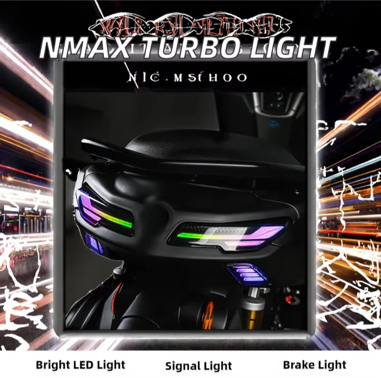 2025 NMAX TURBO LED Light Rear Taillight with Turn Signal & Stop Lamp 4 Lens for Yamaha NMAX