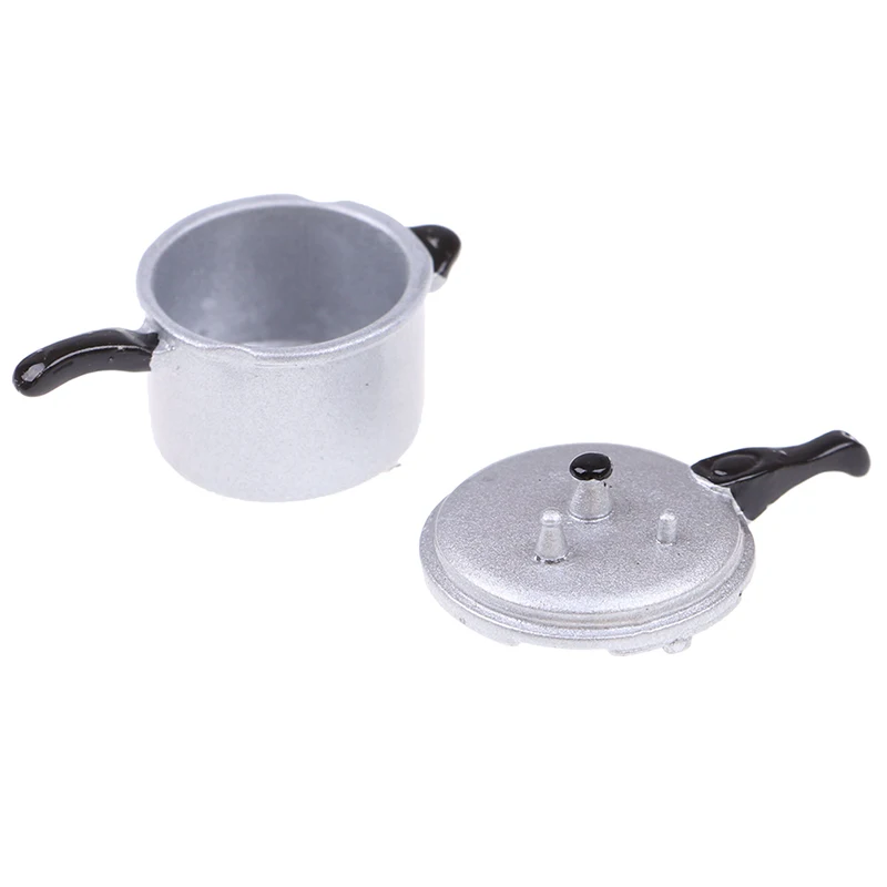 .Hot Sale.Dollhouse Miniature Accessories Simulation Retro Kettle Pot Open Lid Model Toys For Doll House Decoration