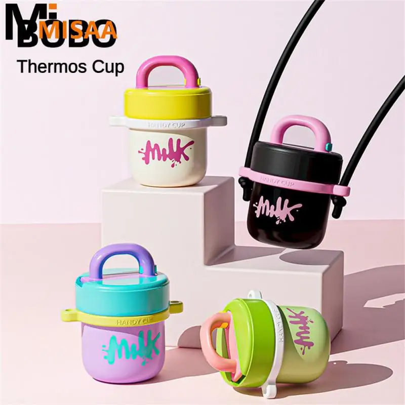 Fashion Thermos Cup Heat Preservation Drinking Utensils Stainless Steel Sports Fitness Bounce Travel Insulation Drink Cup Drinks