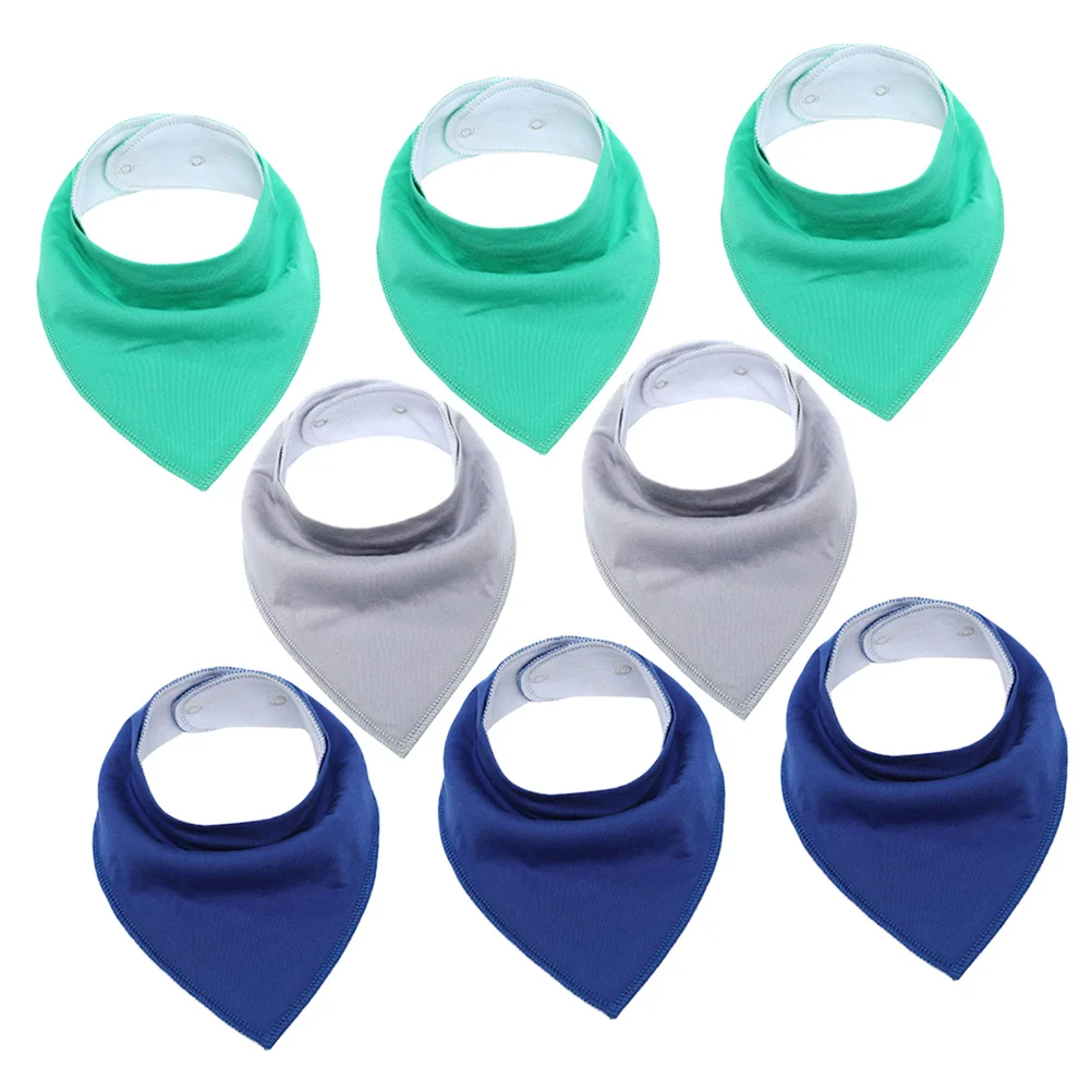 8Pcs Baby Bibs Premium Material Comfortable Triangular Design Easy Clean Keeps Clothes Dry Lightweight Portable Newborn Bibs