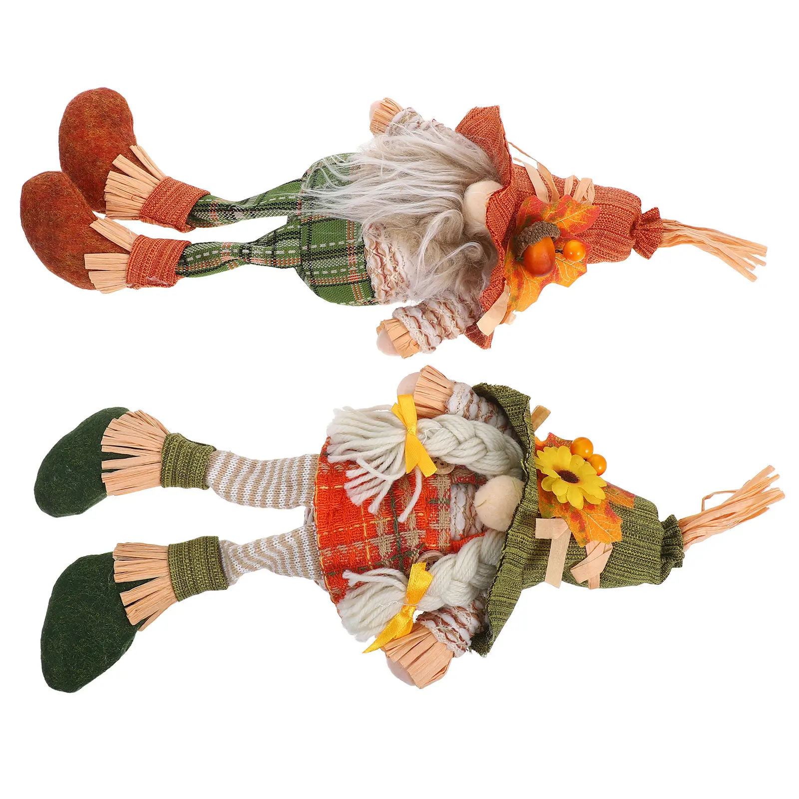 2Pcs Thanksgiving Gnome Decorations Charming Fall Harvest Gnomes Small Hanging Legs Cute Autumn Table Centerpiece Seasonal Home