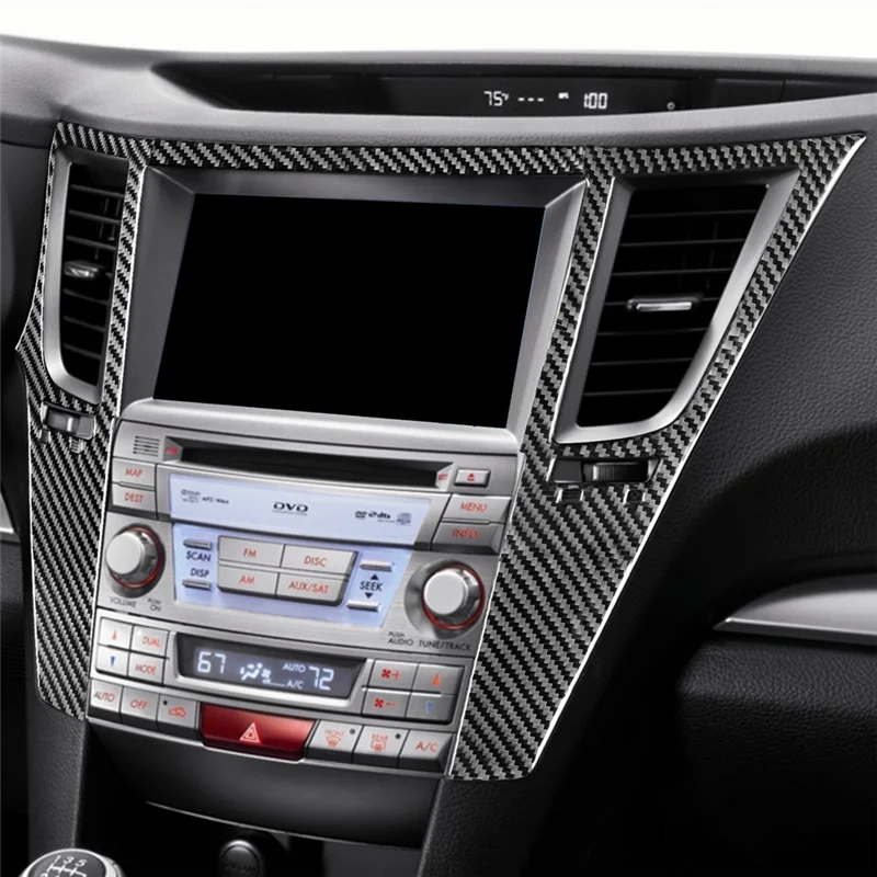 

A99F-Carbon Fiber For Subaru Legacy Outback 2010-2014 Center Console Air Vent Cover Trim Kit Decal Interior Accessories LHD