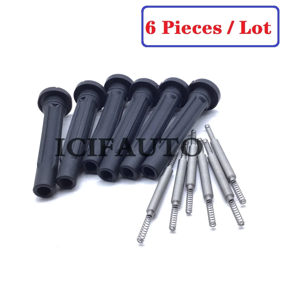 

4/6 Pieces Ignition Coil Repair Rubber Boot Kit with Spring for 2006-2008 Suzuki Grand Vitara SX4 3340065J00 / 33400-65J00