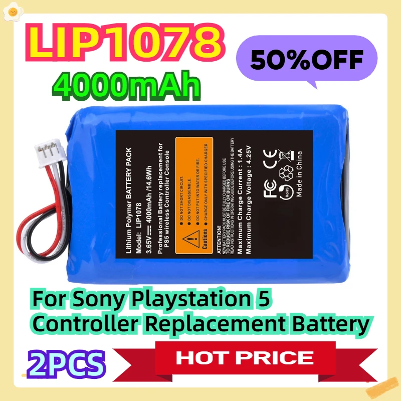 

4000mAh 3.65V 2pcs For Sony Playstation 5 Controller Replacement Battery