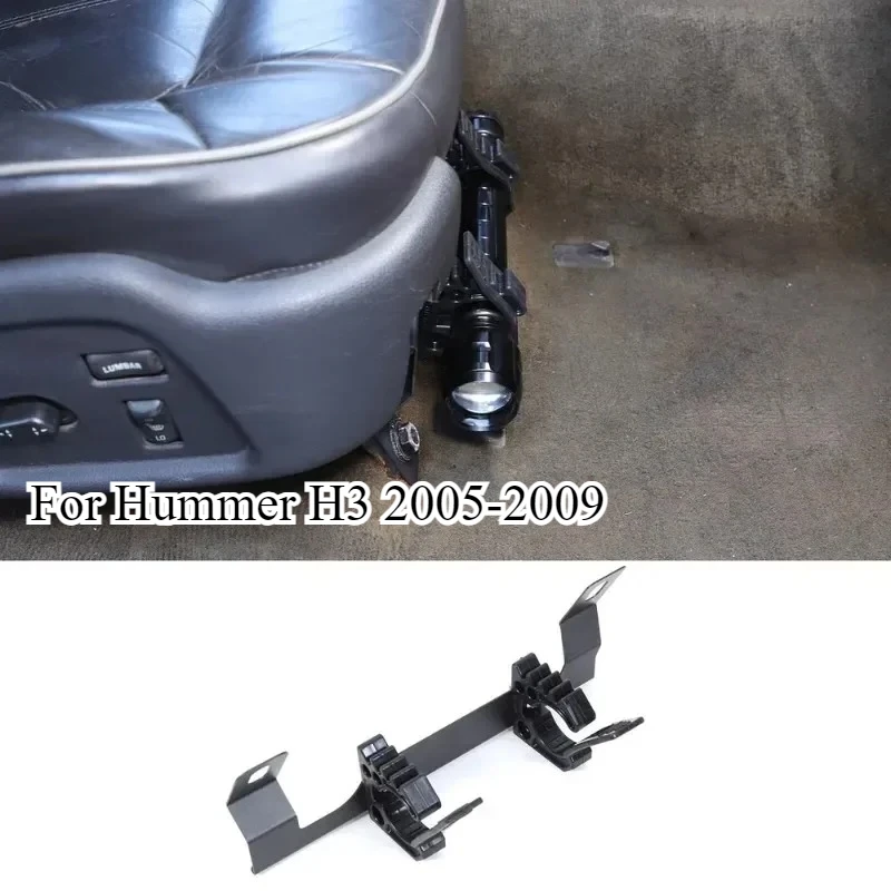 

Fit For Hummer H3 2005-2009 Aluminum Alloy Black Car Under Seat Flashlight Holder Bracket Interior Car Accessories