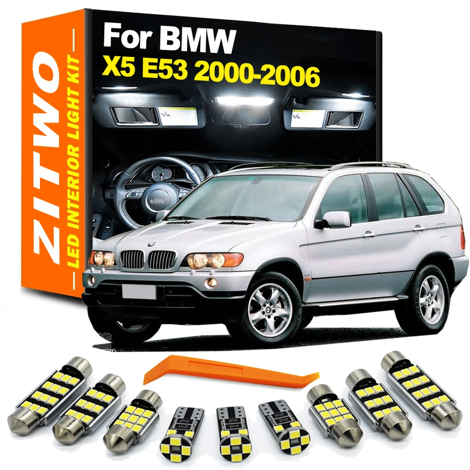 ZITWO 22Pcs Full LED Interior Dome Door Foot Plate Trunk Light Kit