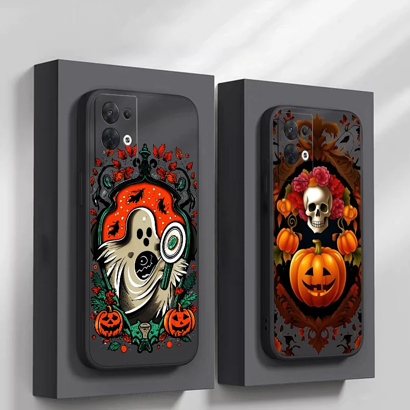 Halloween Pumpkin Skull Phone Case For OPPO Reno 9 8 7 Pro Lite 8T 8Z 7Z 5G OPPO FIND X6 X5 X3 Pro Lite Neo Funda