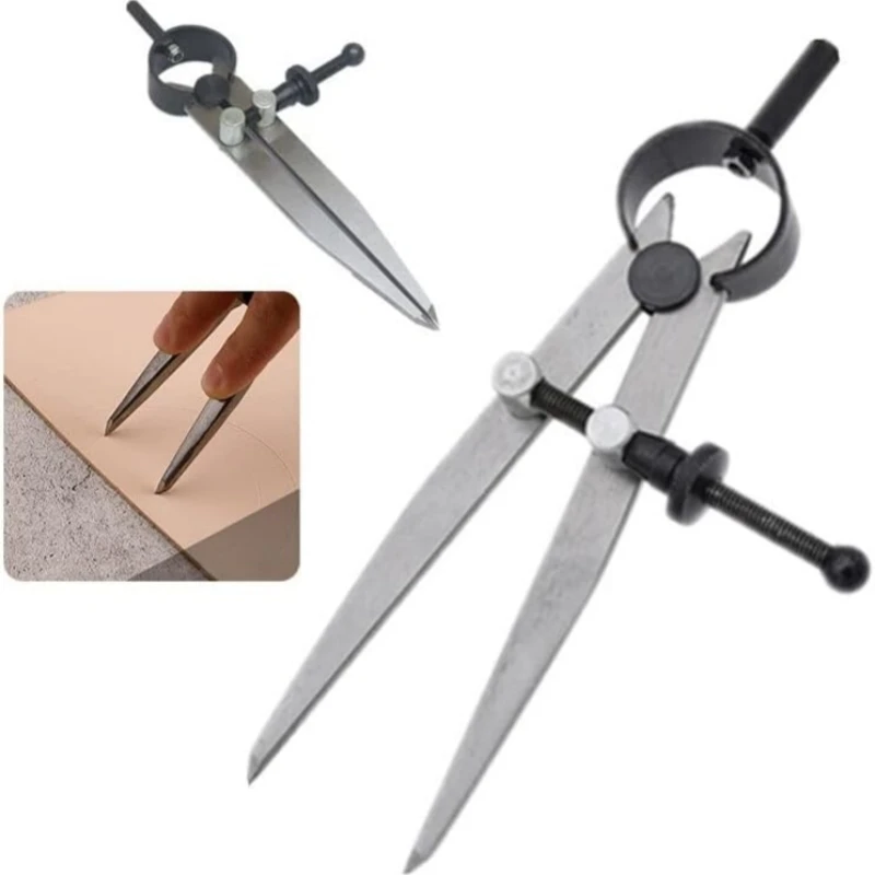 Practical Leathercraft Line Marking Gauge Adjustable Compasses Gauges Wing Divider Rotating Scratch Gauge Handcraft Leather Tool