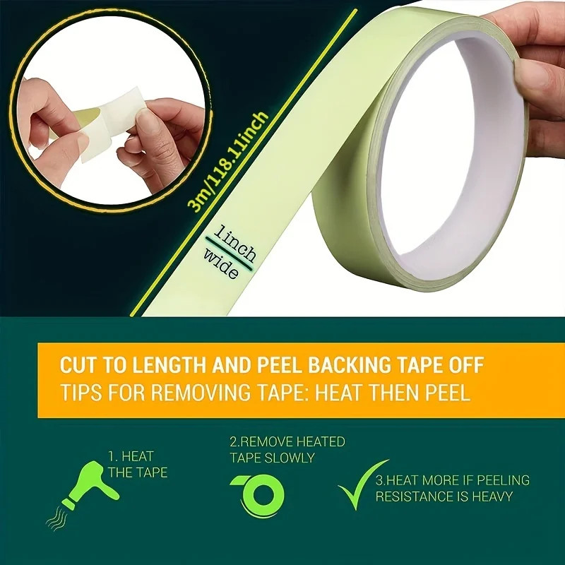 Green Luminous Tape Glow In The Dark Waterproof Self Adhesive  for Night Vision Safety Warning Security Stage Home Fishing Tool