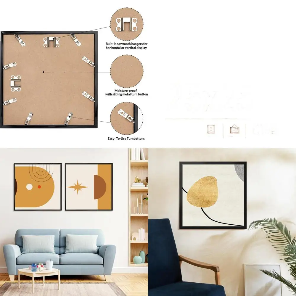 

25x25 Wall-Mounted Picture Frame, Black with HD Plexiglas, 1 Pack, Photo Display Frame, Classic Style