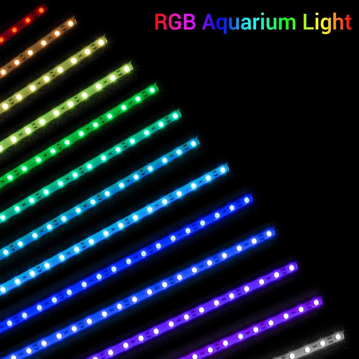 LED Air Bubble Light Aquarium LED Light Submersible Fish Tank Light Strip With Air Bubble Hole,Making Oxygen,Auto Color Changing