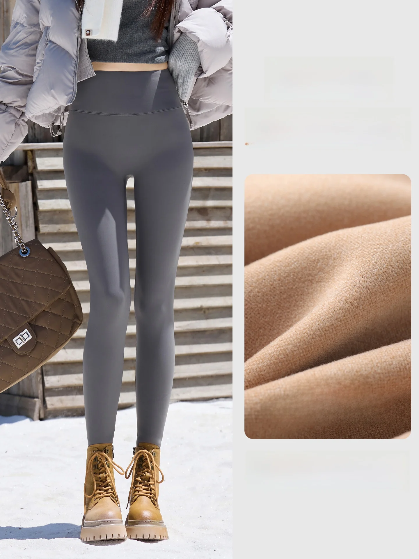 ay Fce Lined Extended Length Yoga Pants Women's High Waist Thi Warm Winter Bot Breathable Stretchy Leggings