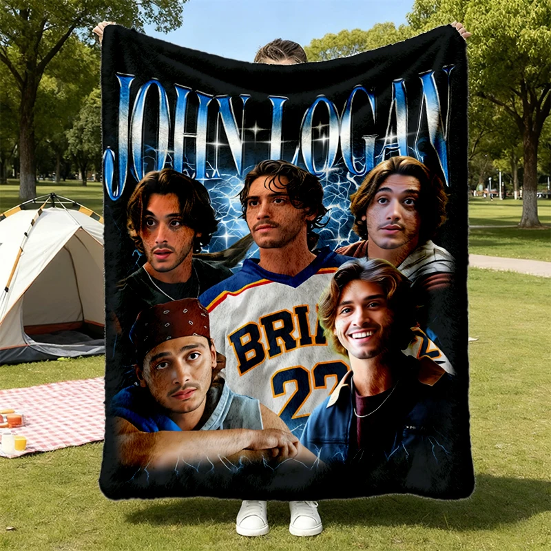 John Logan Briar University Hockey Romance Campus Graphic Flannel Blanket Gift Flannel Throw Cozy Blanket