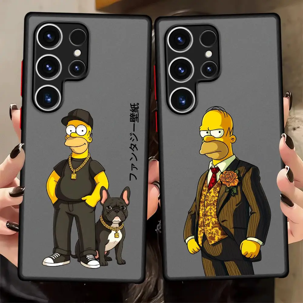 Hülle für Samsung Galaxy S20 S24 Plus S23 FE S21 S22 S26 S25 Ultra Note 20 Ultra 10 Handyhülle The Simpsons Cool Homer