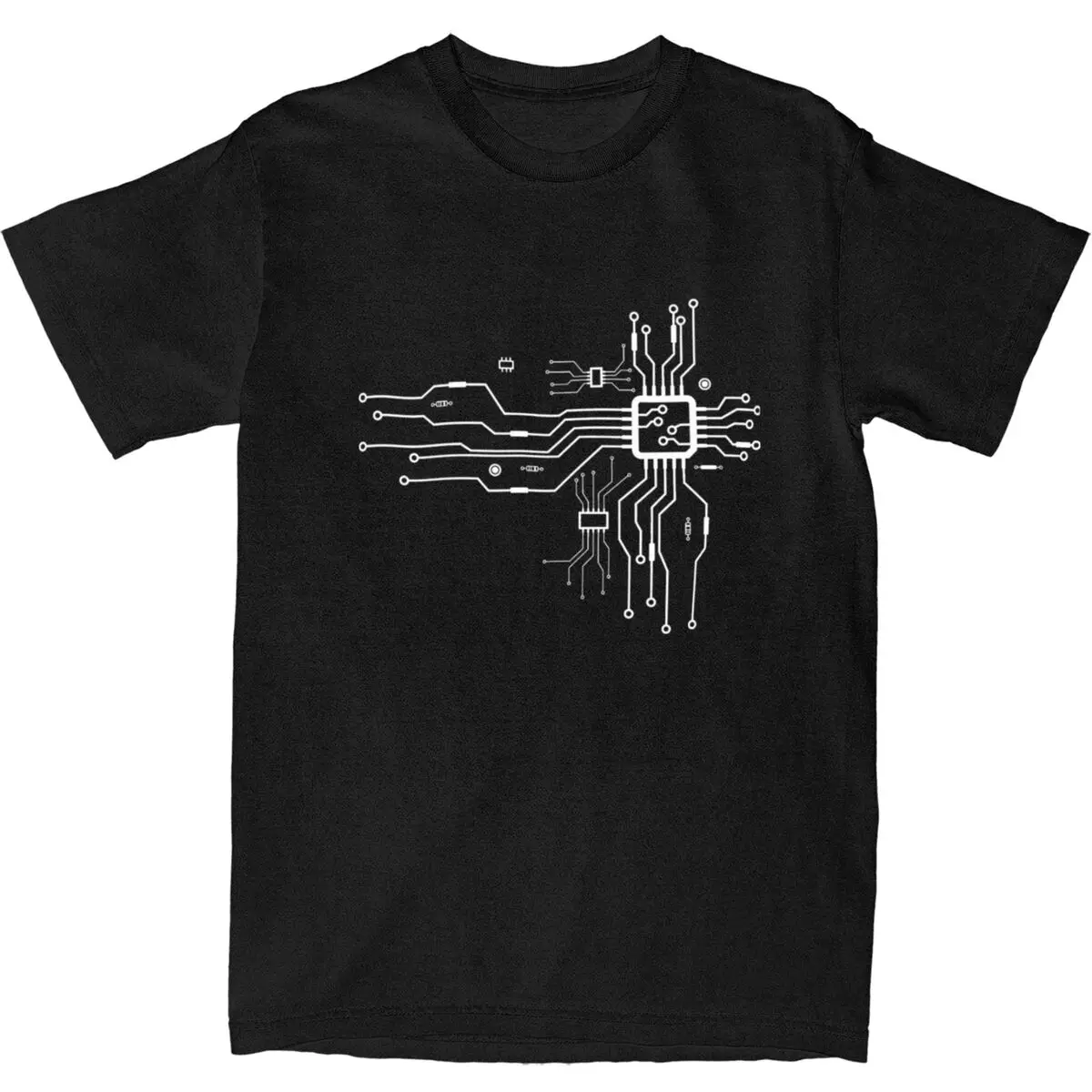 Haikyuu T Shirt CPU Processor Circuit Diagram Cotton T Shirts Electronic Fashion Tshirt for Male Beach Y2K Short Sleeve Top Tees