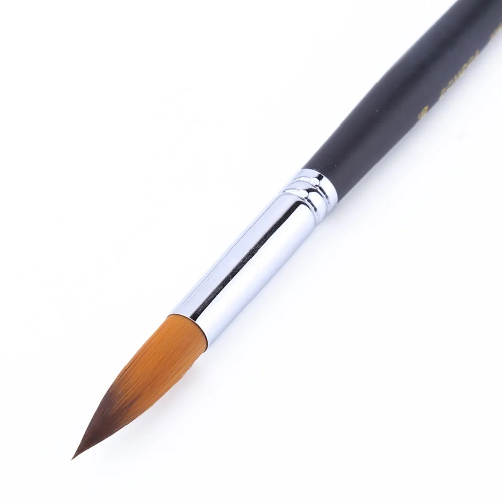 9PCS Pointed Tip Paint Brushes Set Wooden Handles Multi-Purpose Gouache Brush Nylon Hair Art Brushes Oil Paint Rendering