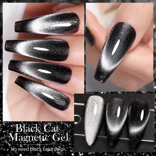 Imagen 2 del producto LILYCUTE 7ml 9D cristal negro gato Gel magnético esmalte de uñas láser plata brillo manicura semipermanente para decoración de uñas barniz de Gel