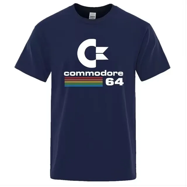 Summer Commodore 64 Print T Shirt C64 SID Amiga Retro Cool Design Street Short Sleeve Top Tee Cotton Clothing Loose Men T-shirts