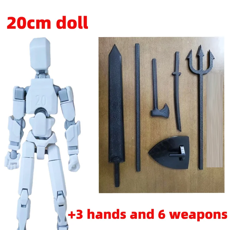 20cm Dummy 13 Figures Toys Lucky 13 Multi-Jointed Movable Robot 3D Printed Action Figures Decompression Tools Toys For Boys Gift