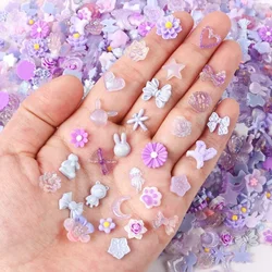 10g Luminous Resin Crystal Bow Love Bear Multishape Nail Rhinestone DIY Nail Art Necklace Bracelet Decorative Women Accessories