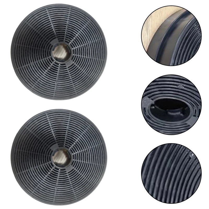 2PCS Kitchen Household Range Hood Activated Carbon Filters 175mm*175mm*35mm Round Active Charcoal Filter For Exhaust Hoods