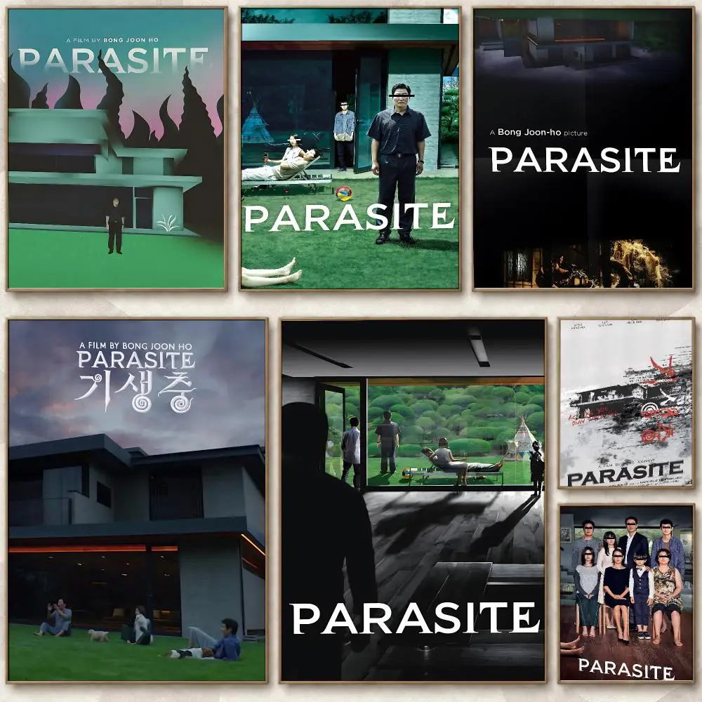 Sharp Movie Parasite Poster Chic Art Poster Self-Adhesive No Glue Residue for Bedroom Hallway