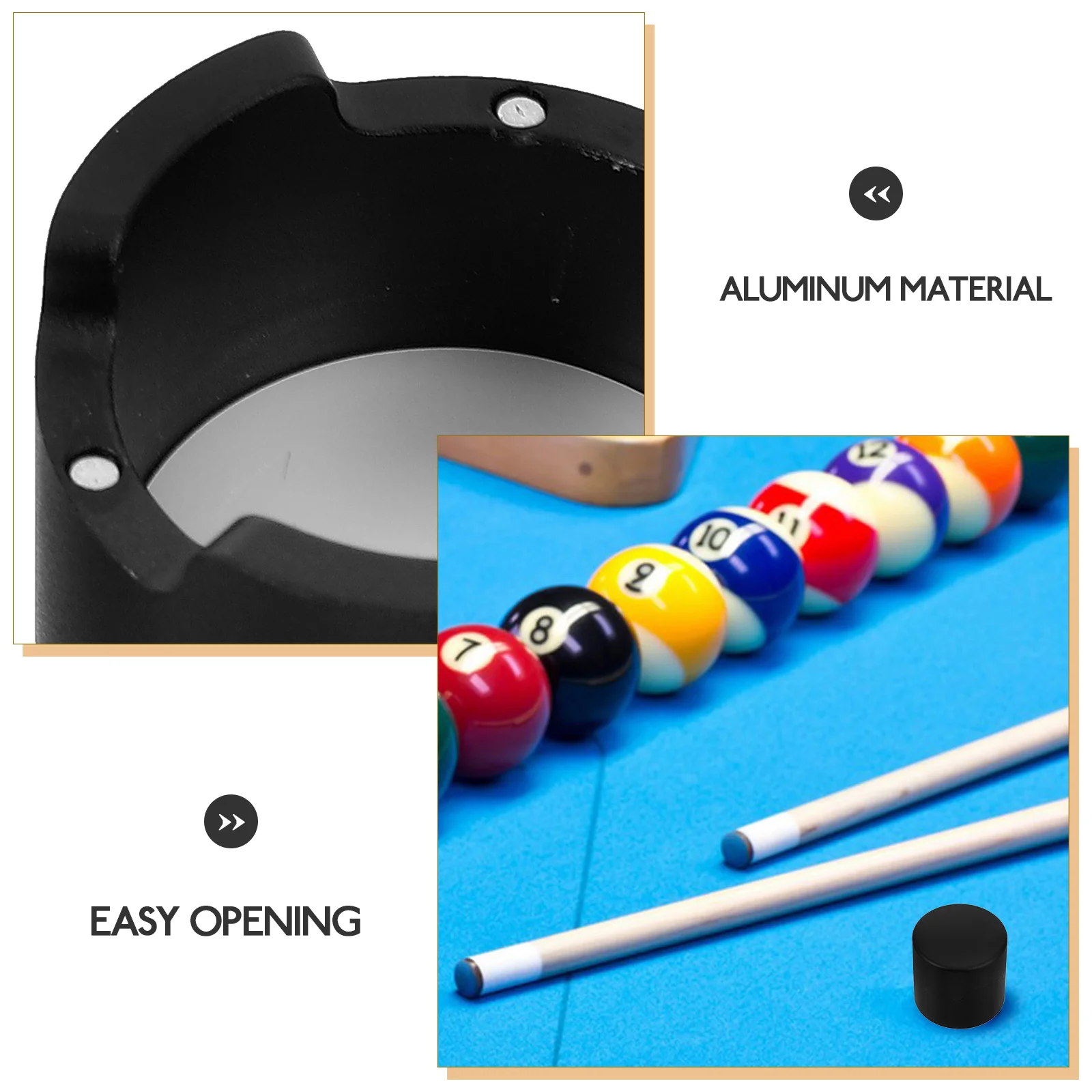 

Magnetic Holder Billiard Case Table Accessories Octagonal Aluminum Powder Box Container Durable Stylish Storage