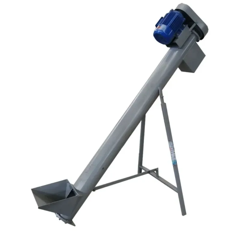 

Small edible fungus material hoist shiitake mushroom wood chips corn cob auger feeder with three-phase two-phase motor