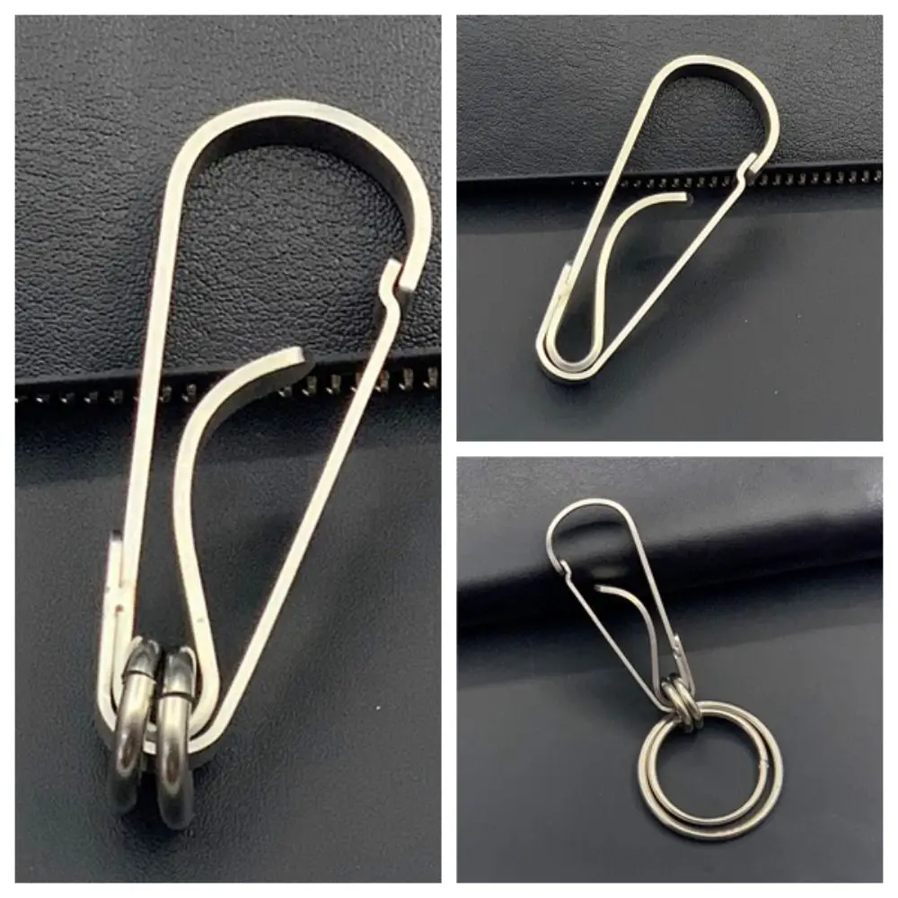 Business Style Carabiner Key Clip Polishing Smooth Stainless Steel Men Key Rings Anti-rust Theft-resistant Car Key Chain