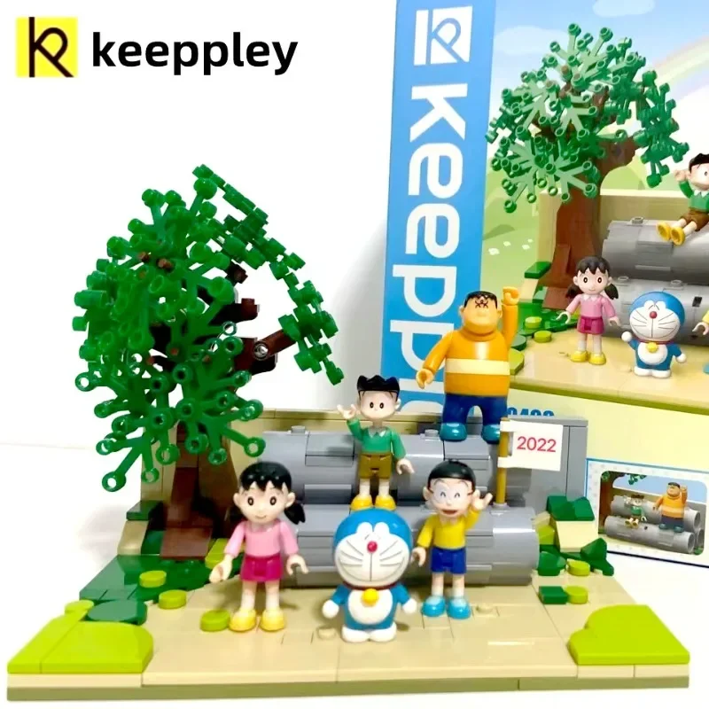 

keeppley genuine Doraemon building blocks cement pipe open-air scene model DIY assembled model boy toy birthday Christmas gift