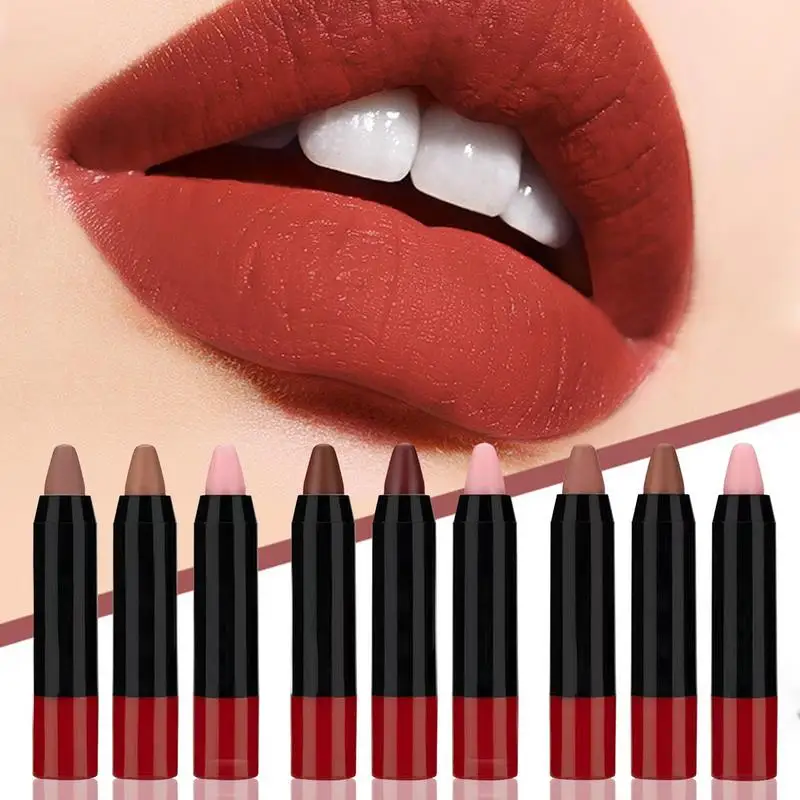 Conjunto de batons foscos de veludo, de longa duração, vermelho escuro, à prova d'água, sexy, vermelho, nude, maquiagem natural, conjuntos de cosméticos de beleza