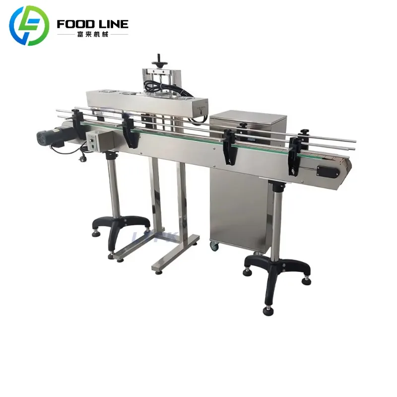 High Speed Induction Sealing Machine Automatic Aluminum Foil Cap Sealer with Conveyor System for Production Line