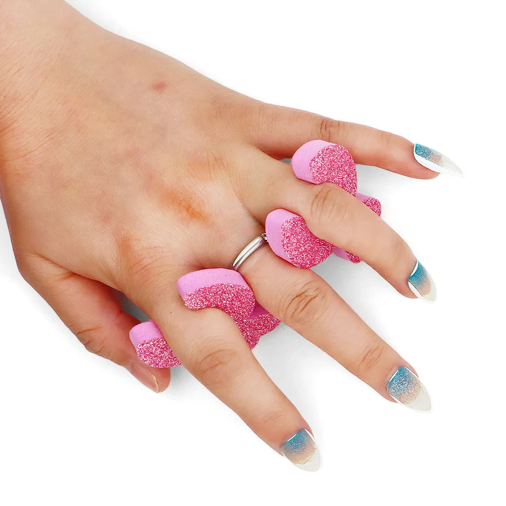 60 Stuks Individuele Teenseparators Pedicures Roze Zacht Schuim Teen Spacers Comfortabele Nagelbenodigdheden Voor Professionele Vingerverdelers