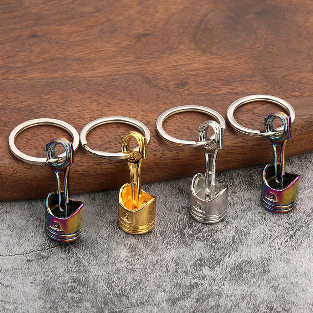 

1x Car Modification Key Ring Car Engine Piston Keychain Pendant Metal Creative Gift Car Keyfob Decor Pendant Auto Key Chain