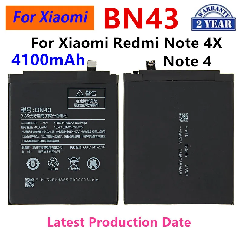 Brand New BN43 Battery 4000mAh For Xiaomi Redmi Note 4X / Note 4 global Snapdragon 625 High Quality BN43 Battery +Tools