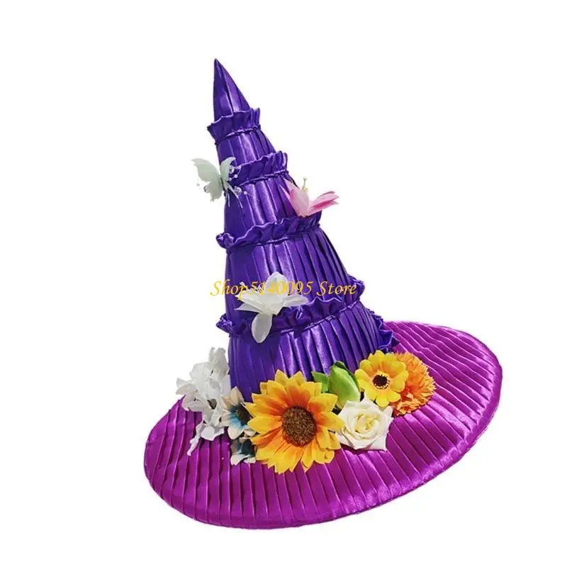 

DXAE Festives Party Witch Hat Ladies Girl Lolitas Wizard Hat Unisex Flower Hat