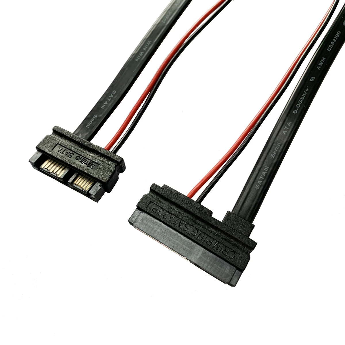 0.15m Slimline 13 Pin SATA Male to 22 Pin SATA Female Cable Adapter-SATAIII Cable