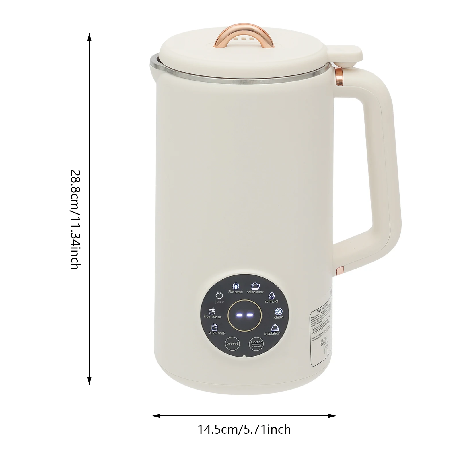 600 W Sojamilchmixer, heißer und kalter Sojamilchbereiter, Küche 1000 ml Sojamilchmaschine 30000 U/min mit 10 Klingen für 3-5 Personen – Detail 1