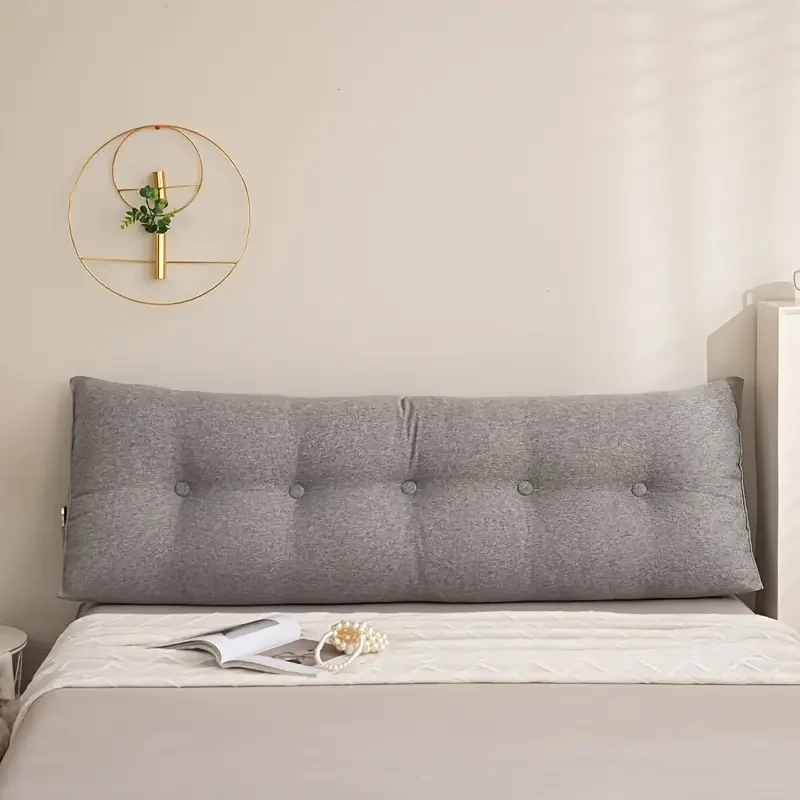 Headboard Large Cushion Modern Style Removable Reading Pillow for Bed with Pocket Soft Sofa Waist Protection Cushion Home Decor