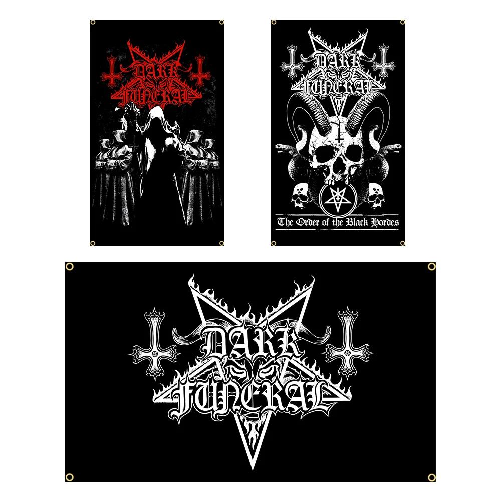 90x150cm Heavy Death Metal Dark Funerals Band Flag Polyester Printed Banner Home or Bedroom For Decoration Tapestry