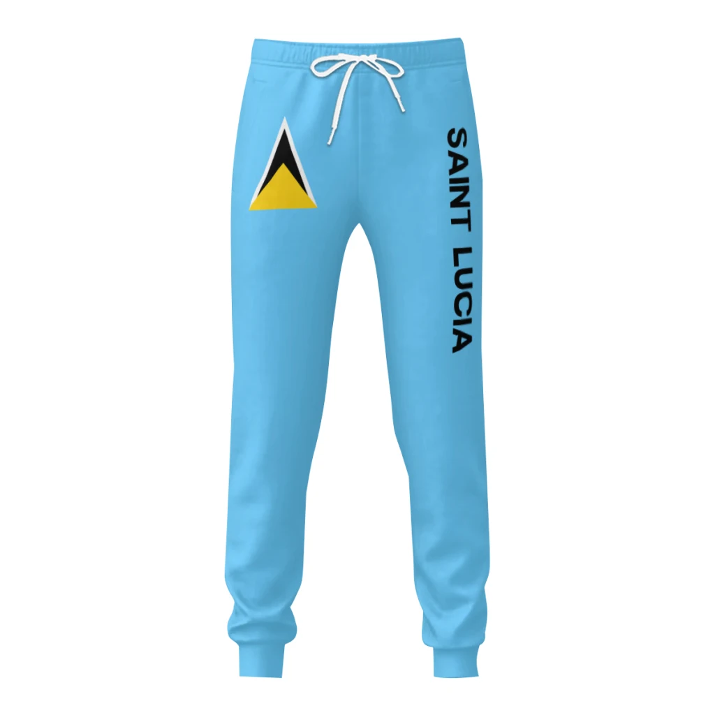 Mens Sweatpants Saint Lucia Flag Pants with Pockets Joggers Soccer Football Multifunction Sports Sweat With Drawstring