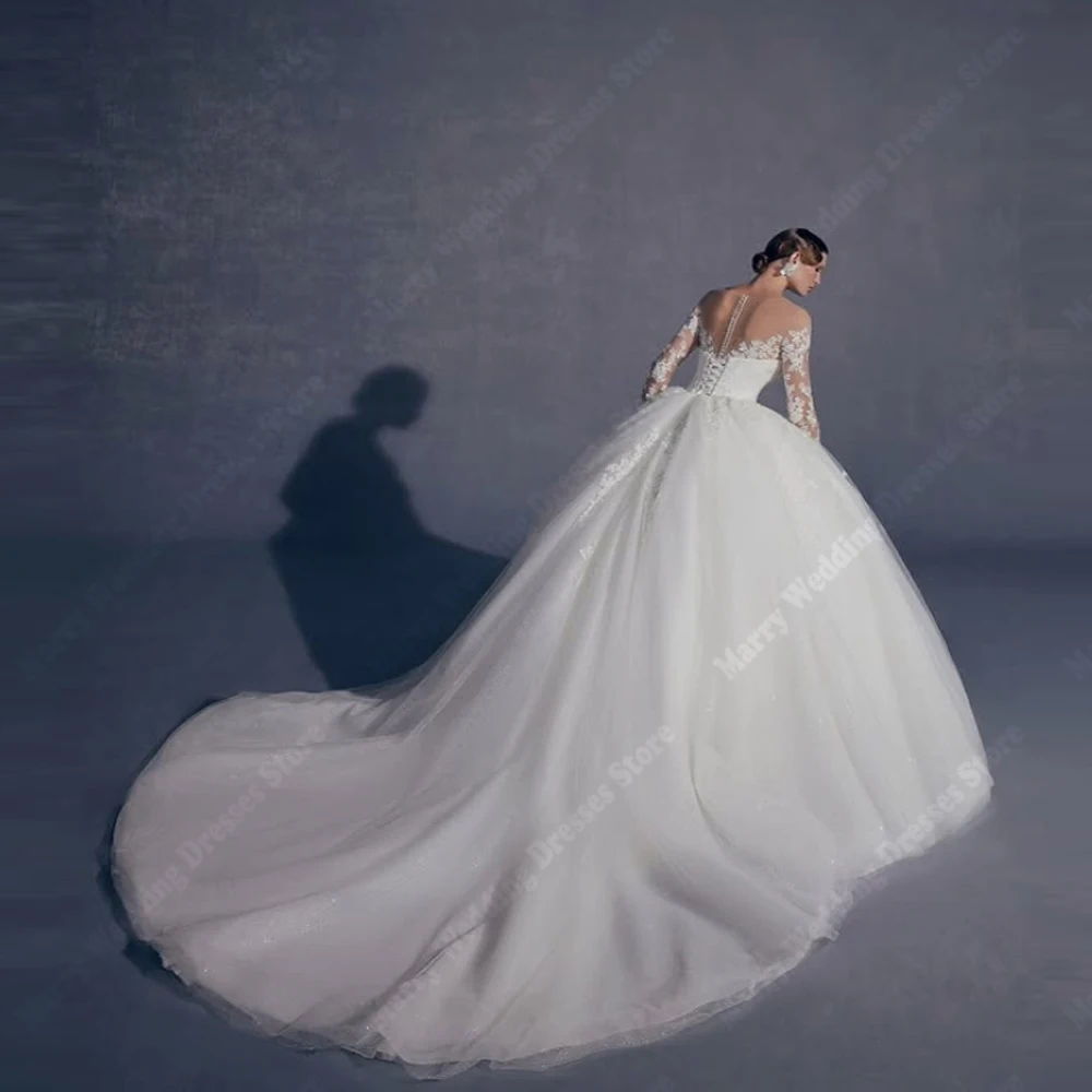 Suknie ślubne damskie z odkrytymi ramionami, linia A, dekolt w serduszko, tiulowe suknie ślubne, bez rękawów, długość do podłogi, Vestidos Novias Boda